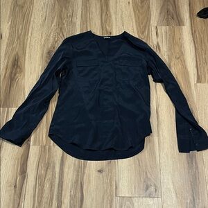 Express Women’s Dark Blue Casual Button Down Shirt